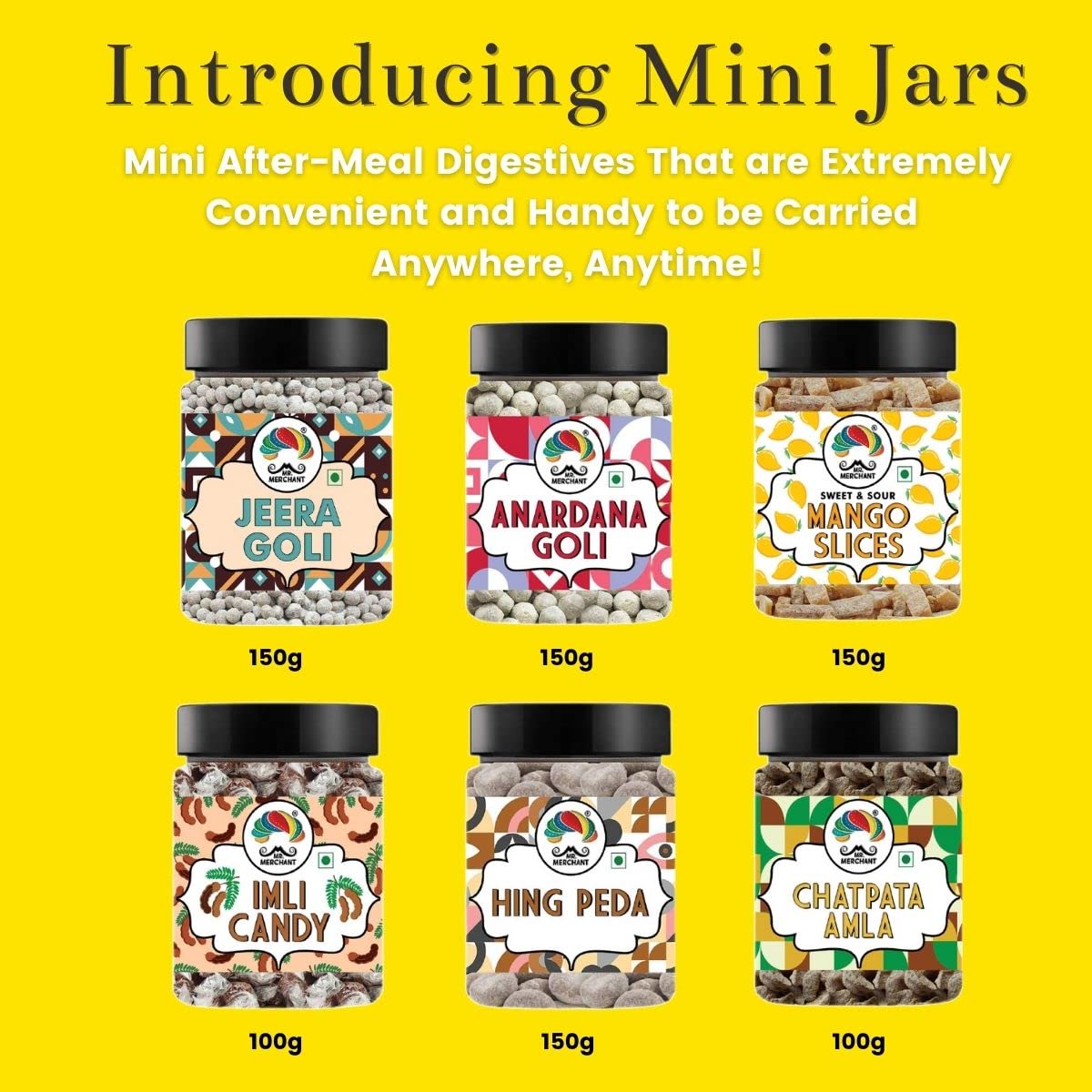 Pachak Churan Goli Trail Pack (Pack of 6) Anardana Goli 150g, Jeera Goli 150g, Mango Slice 150g, Imli Candy 100g, Hing Peda 150g, Chatpata Amla Candy 100g
