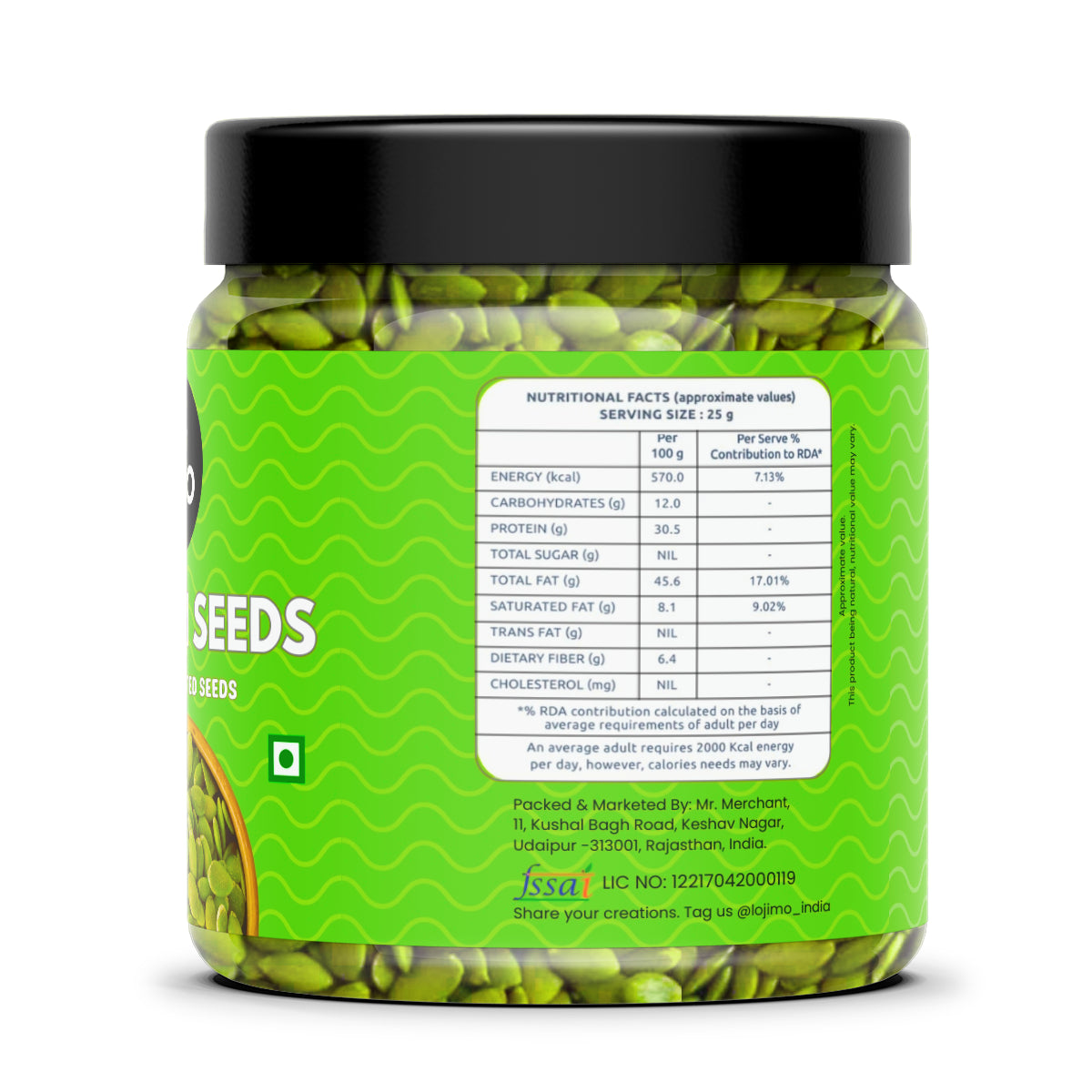 Lojimo Raw Pumpkin Seeds 300g