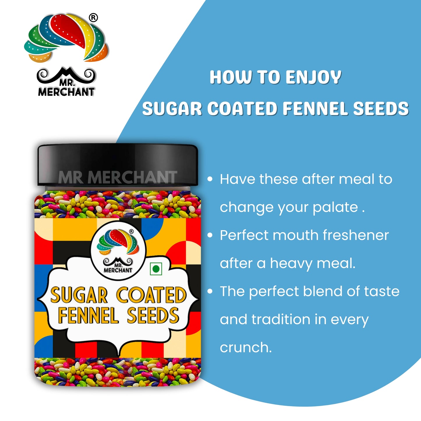 Sugar Coated Fennel Seeds (Tini Mini), 300g