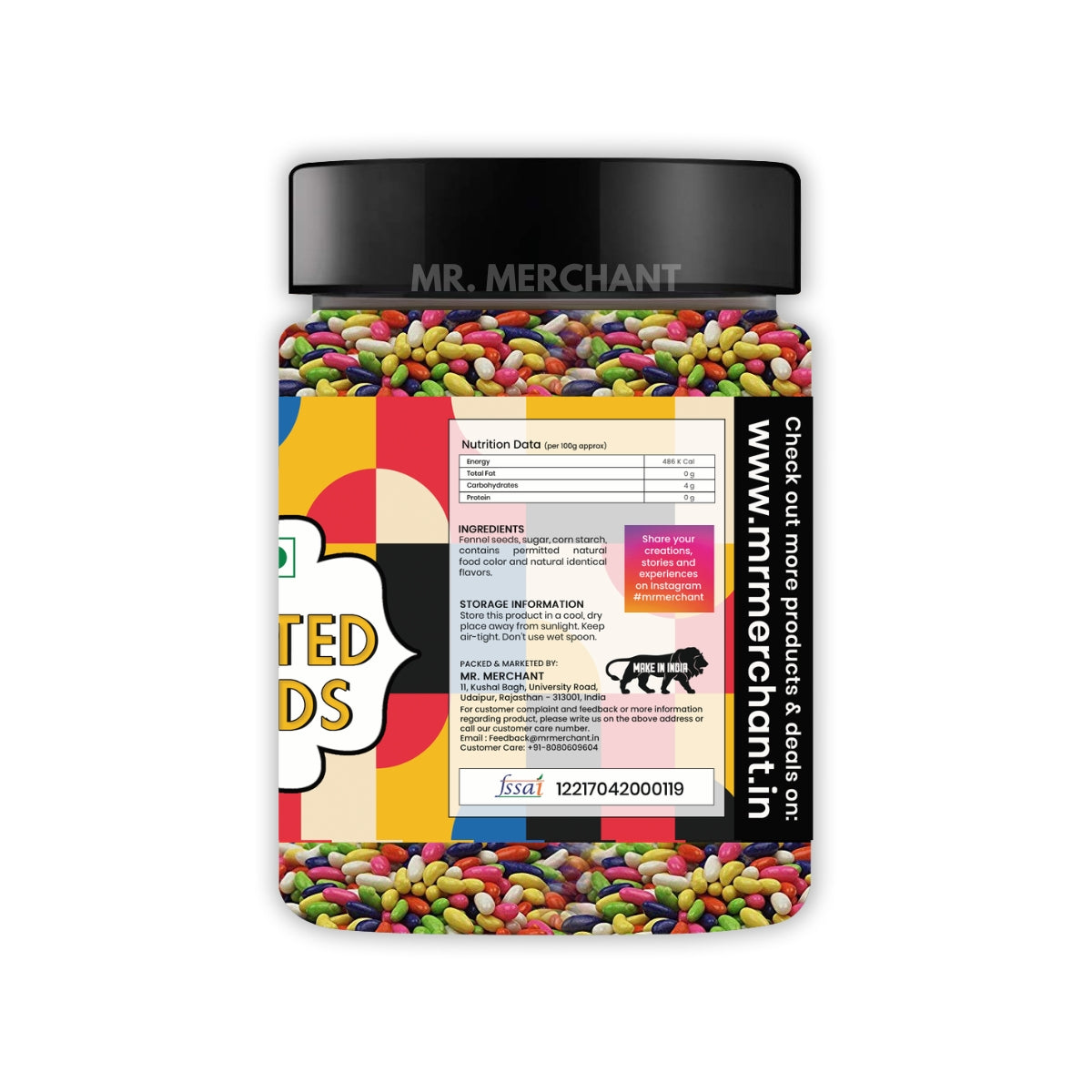 Sugar Coated Fennel Seeds (Tini Mini), 300g