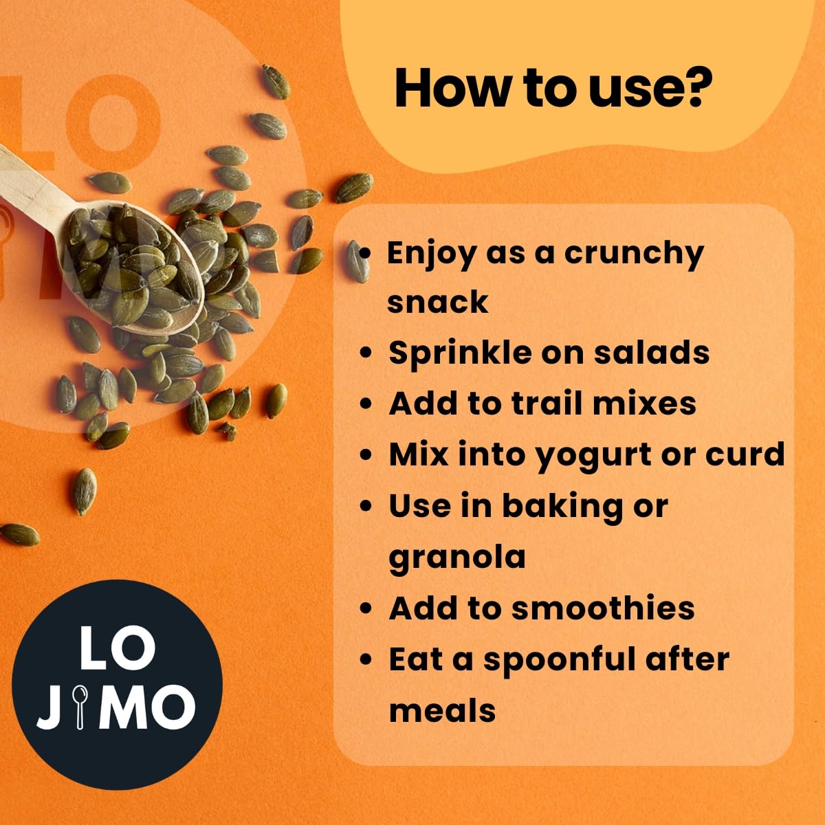 Lojimo Raw Pumpkin Seeds 300g