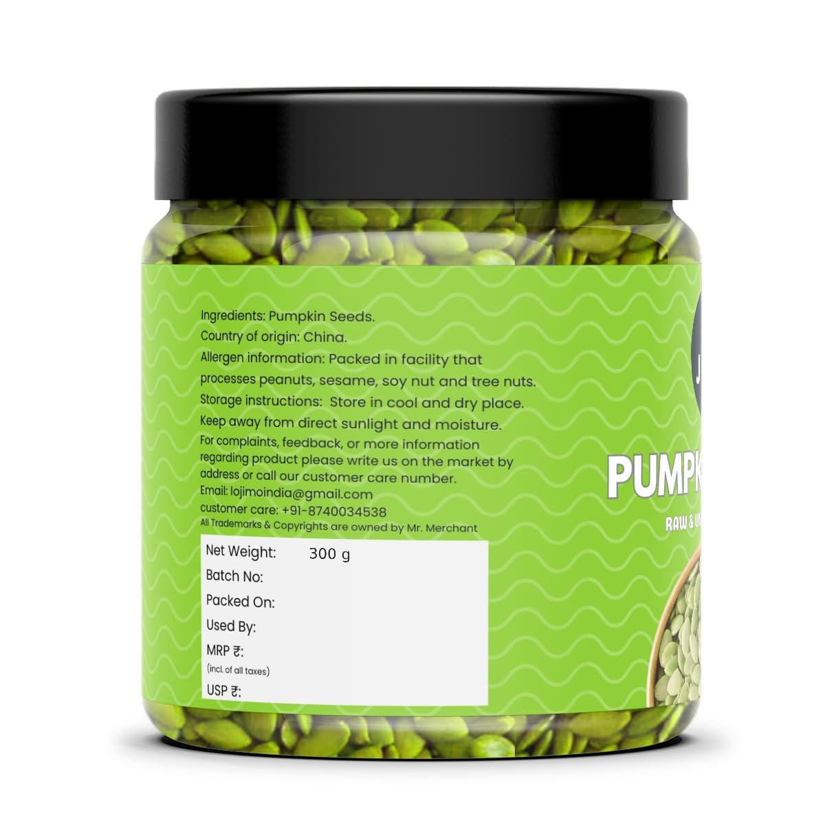 Lojimo Raw Pumpkin Seeds 300g
