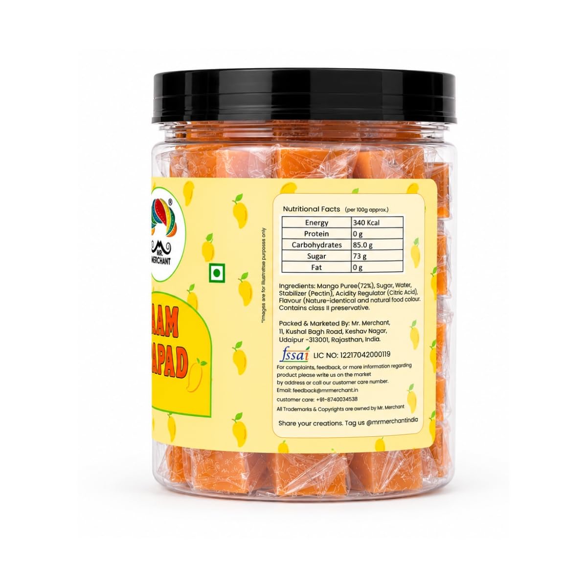 Aam Papad (Premium Mango Fruit Bar, Mango Toffee Candy) 300g