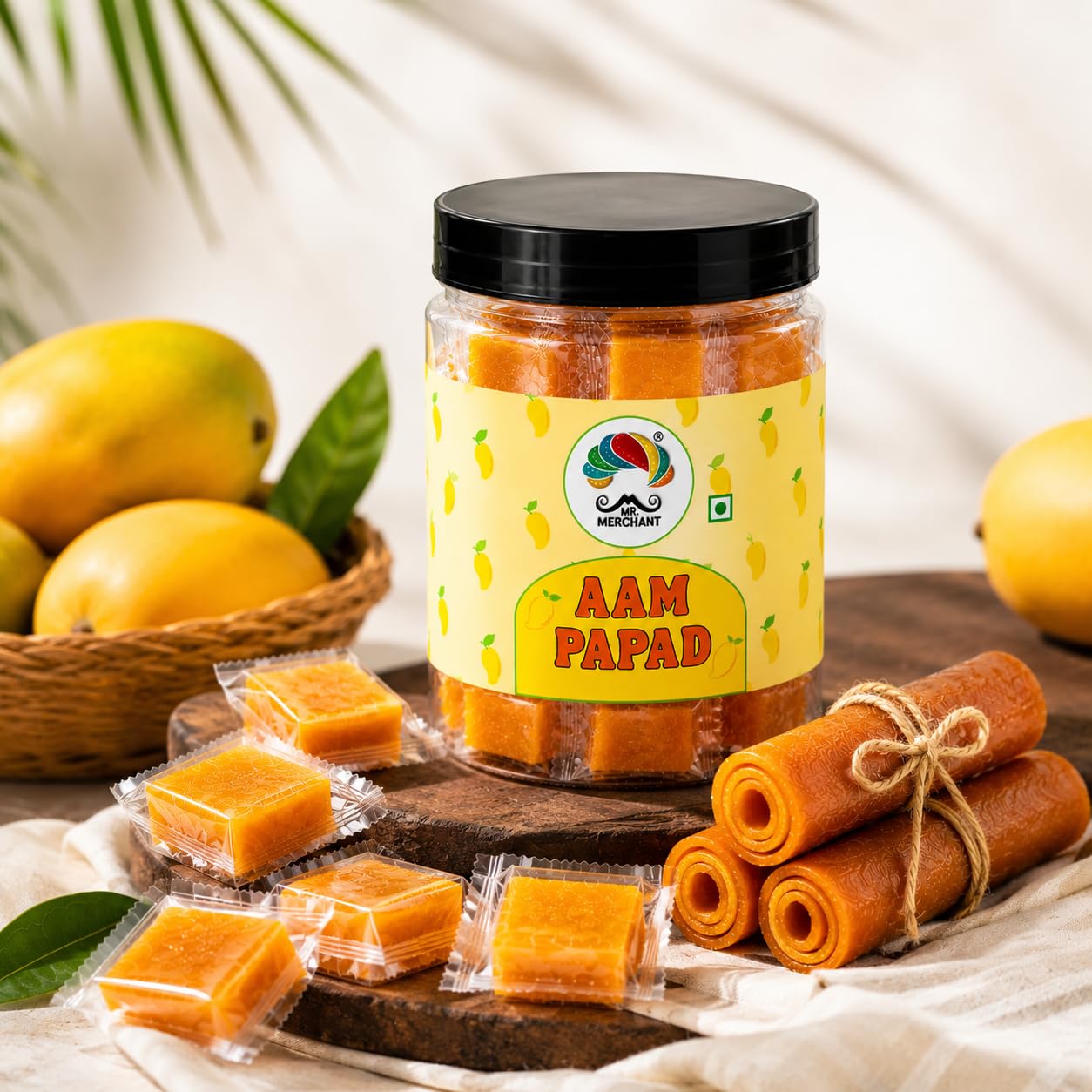 Aam Papad (Premium Mango Fruit Bar, Mango Toffee Candy) 300g