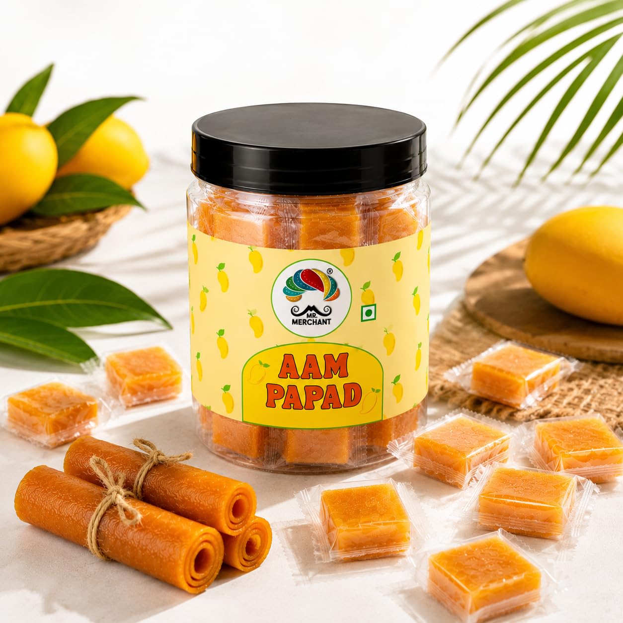 Aam Papad (Premium Mango Fruit Bar, Mango Toffee Candy) 300g