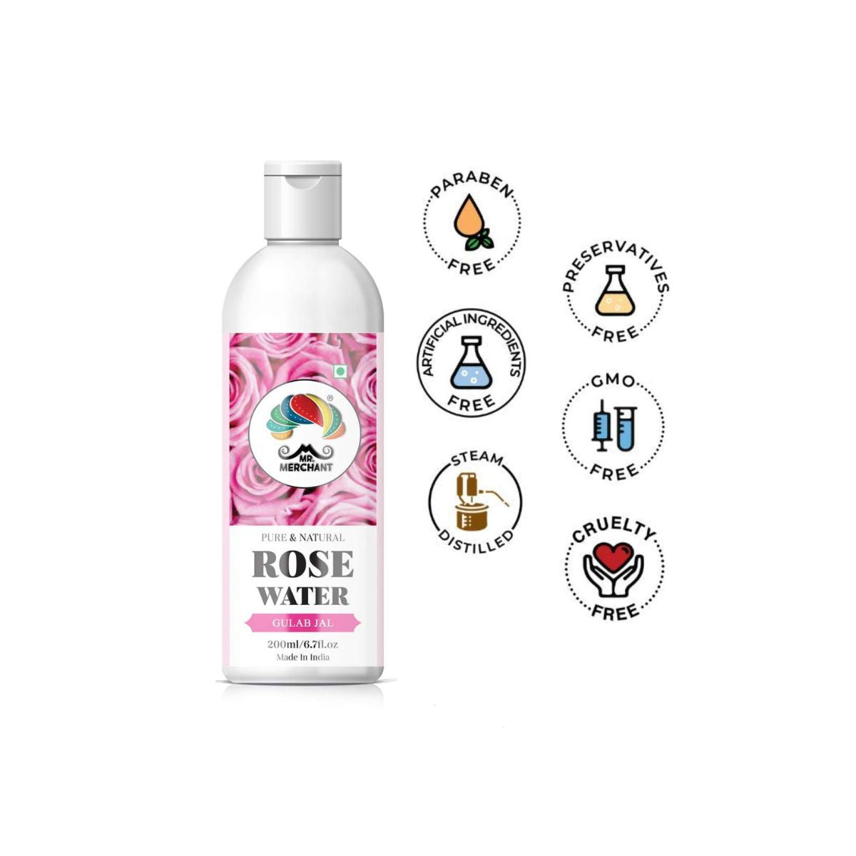 Rose Water (Edible Gulab Jal), 200ml